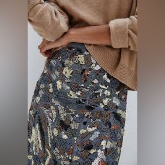 Anthropologie Floral Patterned Skirt Sz. 6 - Picture 1 of 11